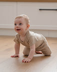 Comfy baby short sleeve bodysuit - Heather oat Lummi in Colour Babywear