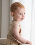 Comfy baby singlet bodysuit - Heather oat Lummi in Colour Babywear