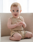 Comfy baby singlet bodysuit - Heather oat Lummi in Colour Babywear