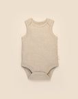 Comfy baby singlet bodysuit - Heather oat Lummi in Colour Babywear