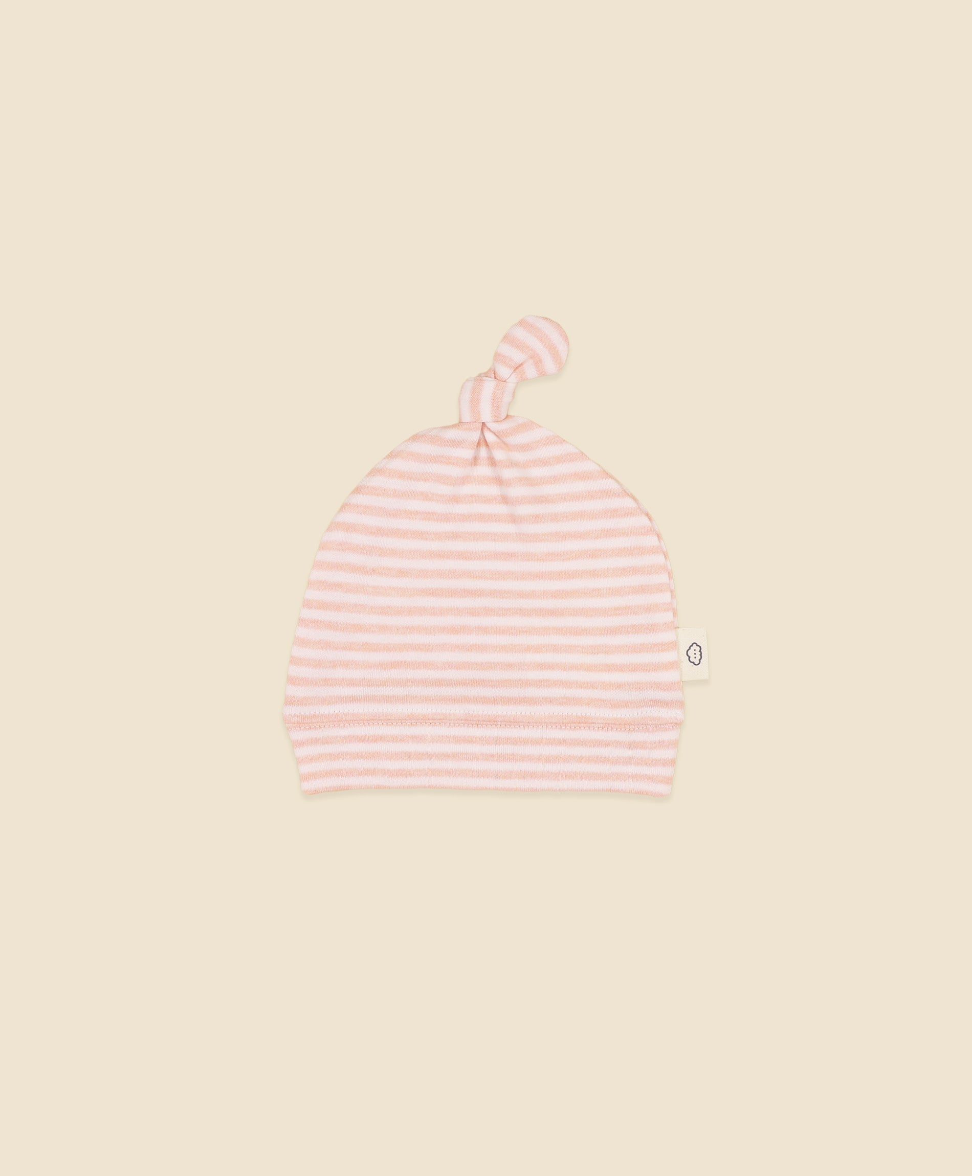 Comfy Beanie - Heather Pink stripes Lūmmi in Colour™ Babywear