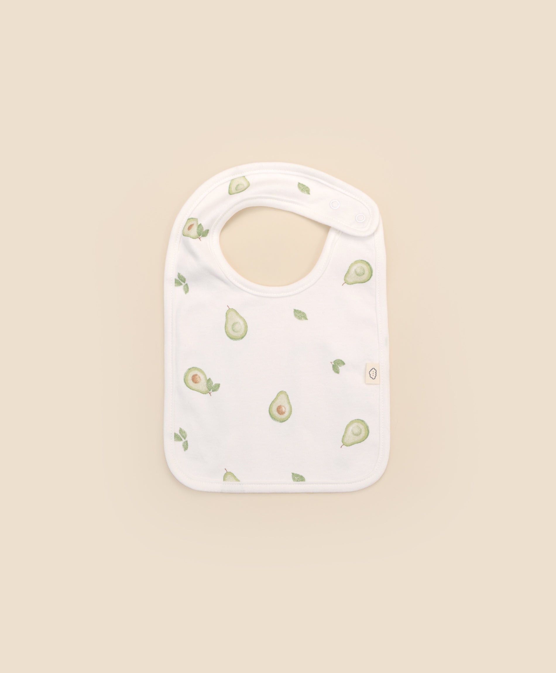Round baby bib - Avocados
