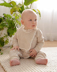 Baby bib - Oat stripes Lūmmi in Colour Babywear