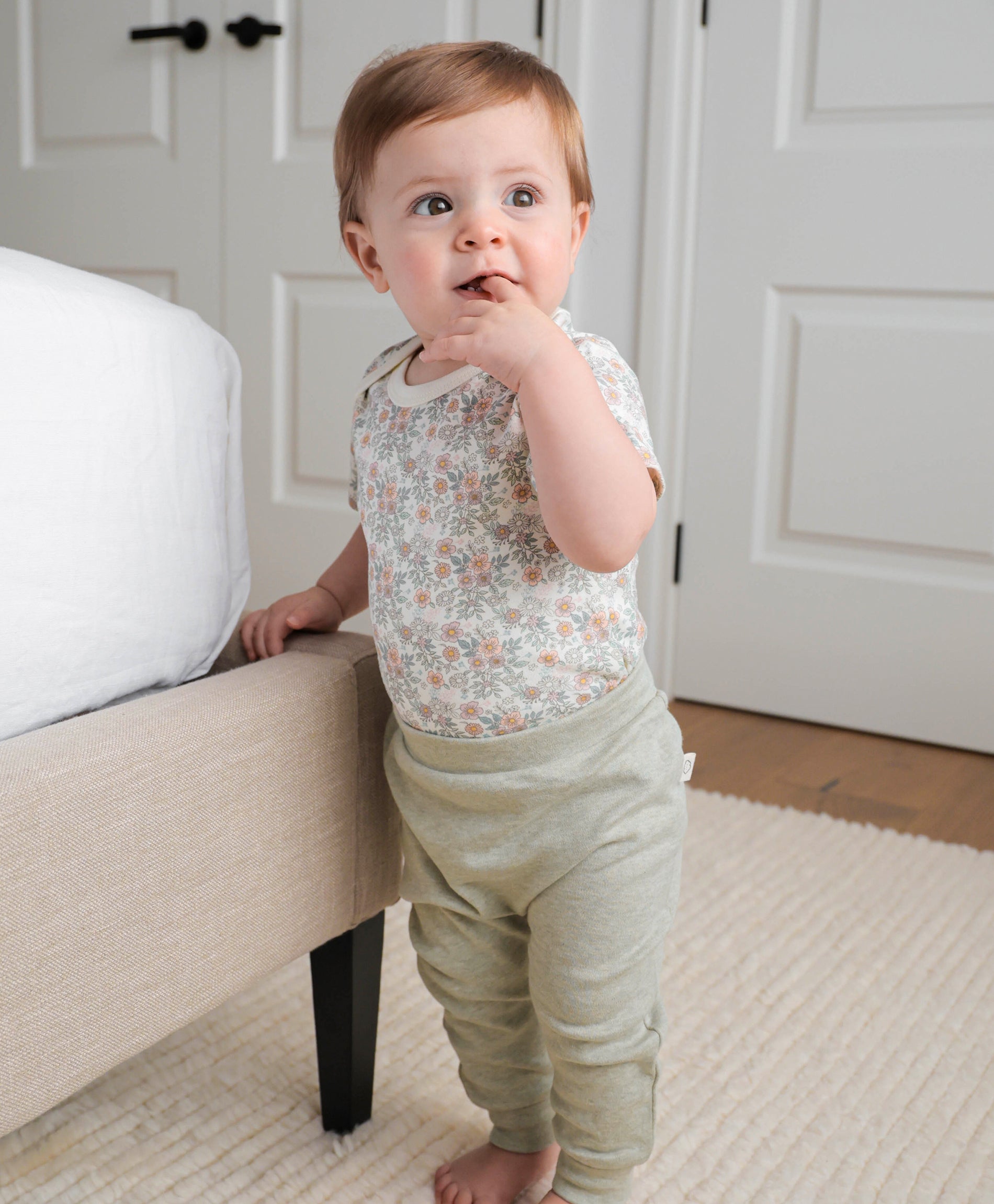 Comfy Baby Leggings - Heather sage green