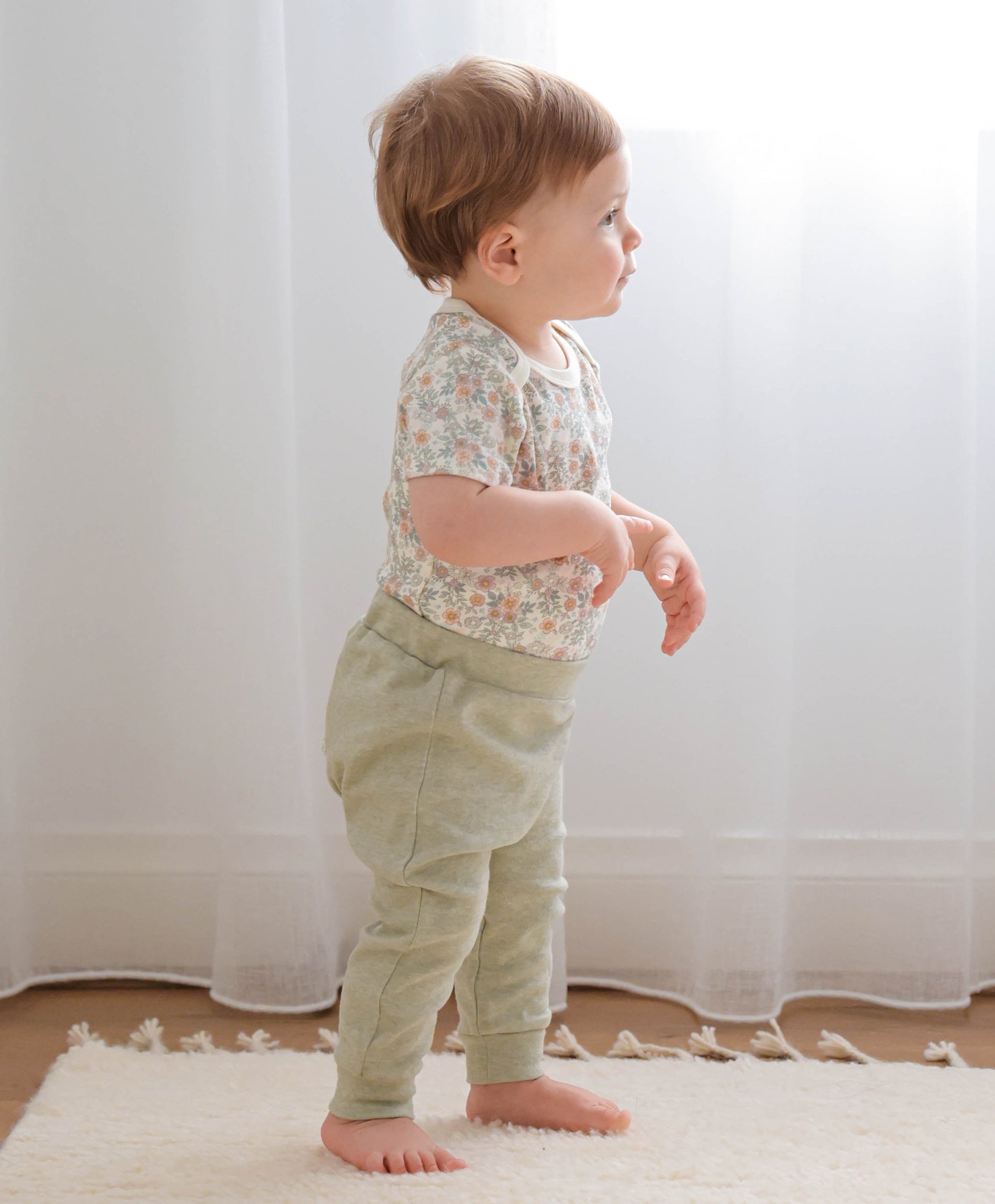 Comfy Baby Leggings - Heather sage green
