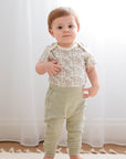 Comfy Baby Leggings - Heather sage green Lummi in Colour Babywear