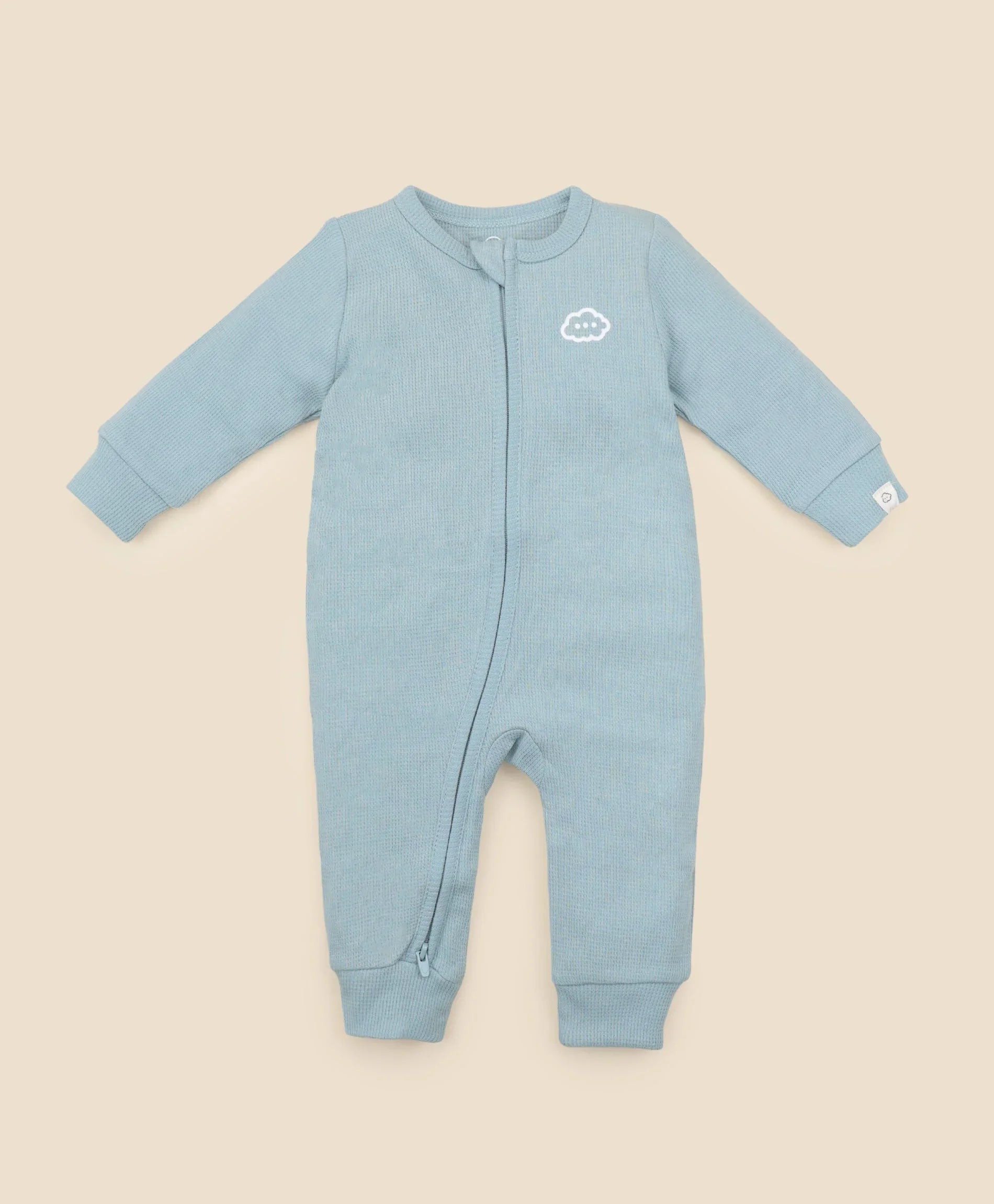 Organic Cotton Waffle Growsuit - Dusk Blue – Lūmmi in Colour Babywear