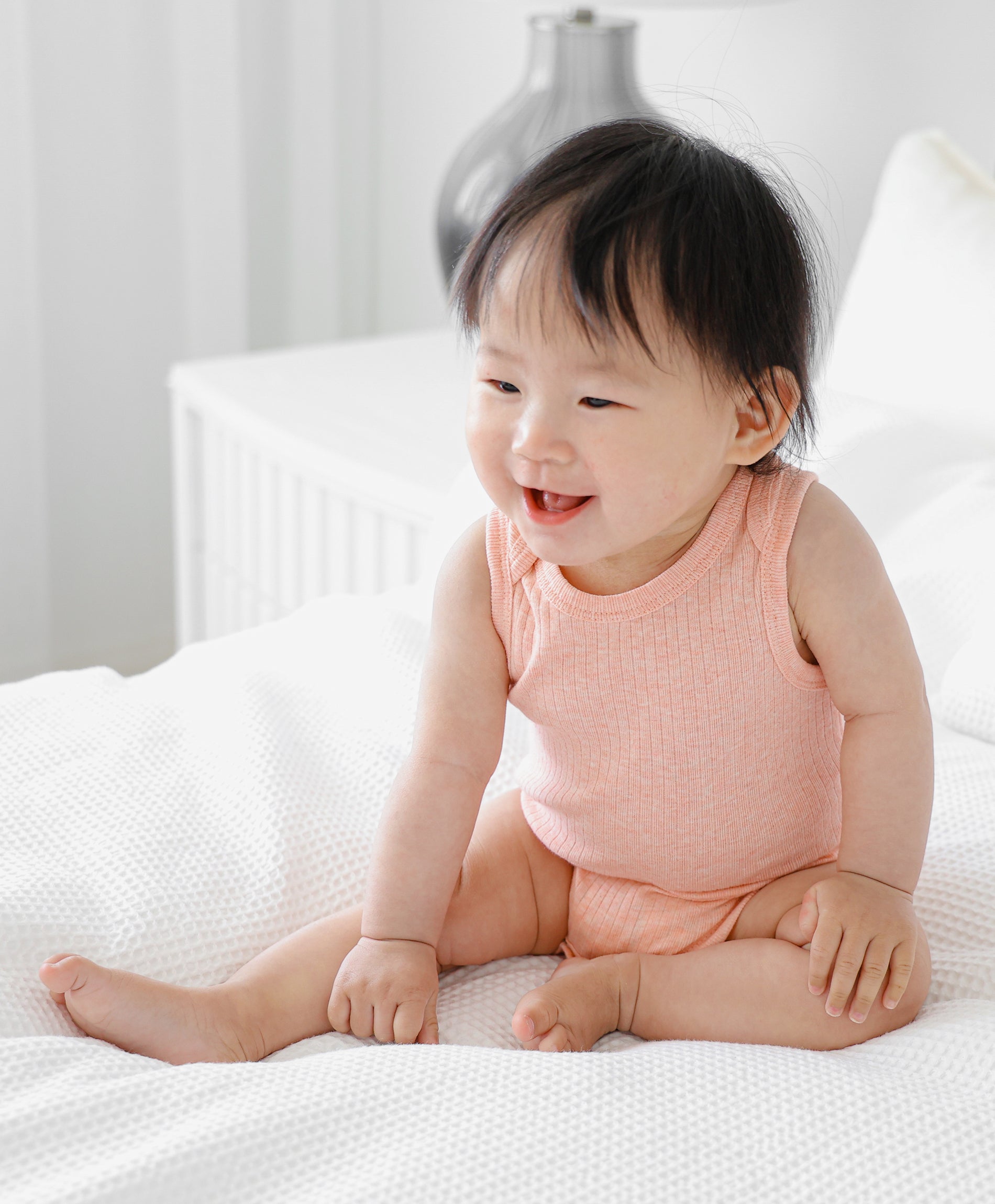 Comfy Baby Singlet Bodysuit - Heather Pink Lūmmi in Colour™ Babywear