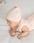 Comfy Beanie - Heather Pink stripes Lūmmi in Colour™ Babywear