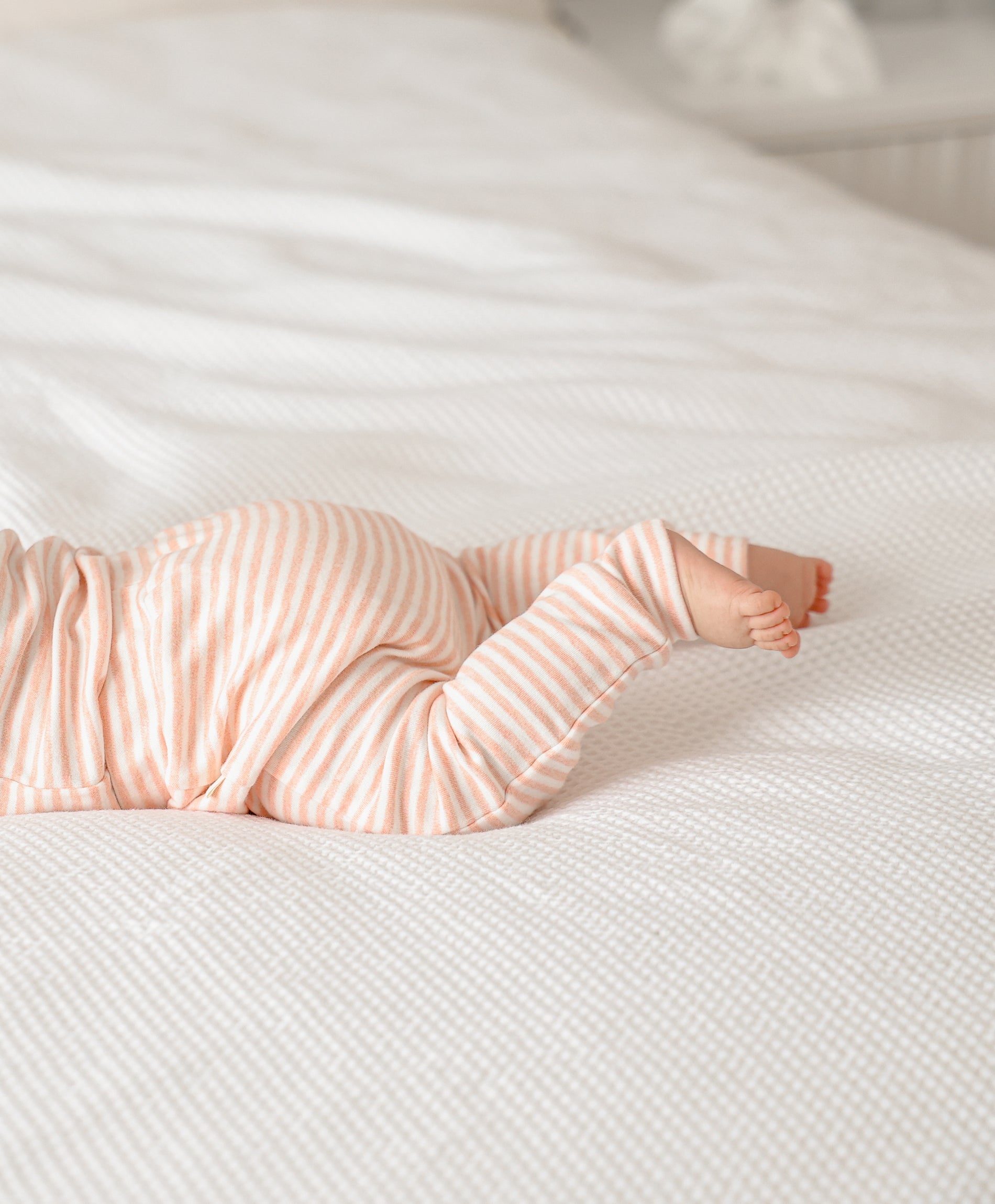 Comfy Baby Leggings - Heather Pink stripes Lūmmi in Colour™ Babywear