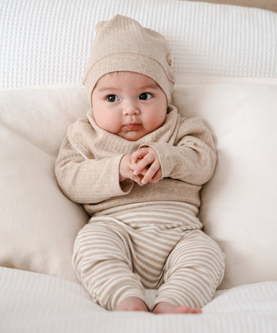Comfy Baby Long Sleeve Bodysuit - Heather Beige Lūmmi in Colour™ Babywear