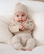 Comfy Baby Long Sleeve Bodysuit - Heather Beige Lūmmi in Colour™ Babywear