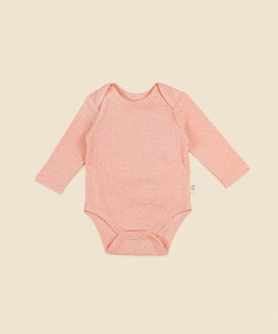 Comfy Baby Long Sleeve Bodysuit - Heather Pink Lūmmi in Colour™ Babywear