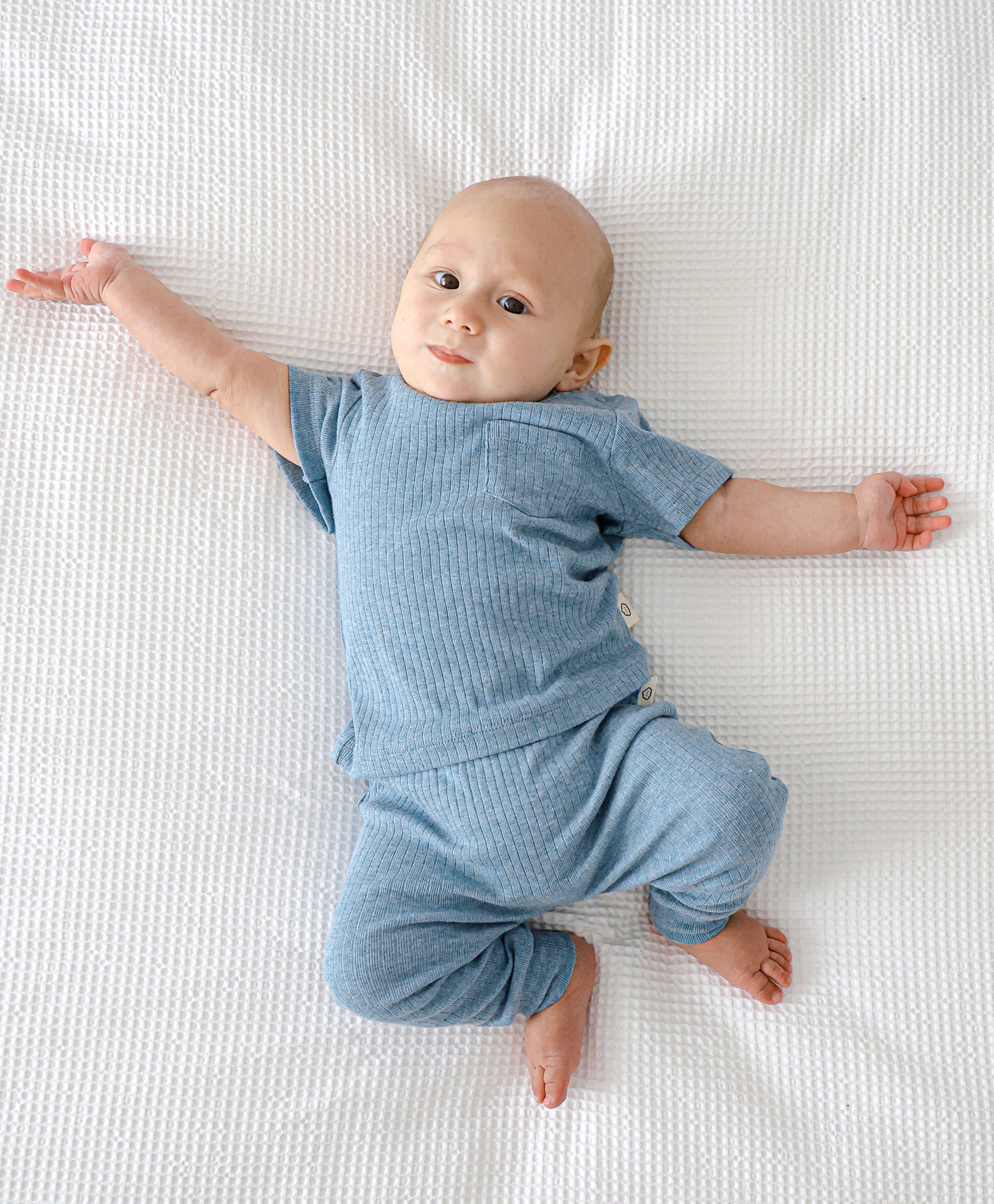Comfy Baby T-Shirt - Heather Blue Lūmmi in Colour™ Babywear