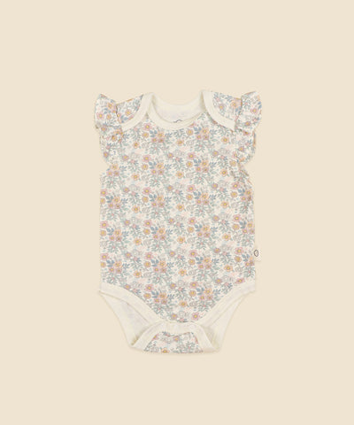 Flutter Sleeve Baby Bodysuit - Daisy Daisy Lūmmi in Colour™ Babywear