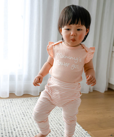 Flutter Sleeve Baby Bodysuit - Mummy's Flower Girl Lūmmi in Colour™ Babywear