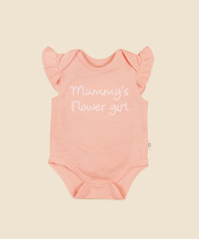 Flutter Sleeve Baby Bodysuit - Mummy's Flower Girl Lūmmi in Colour™ Babywear