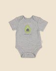 Heather Grey Short Sleeve Bodysuit Baby- Chenille avocado