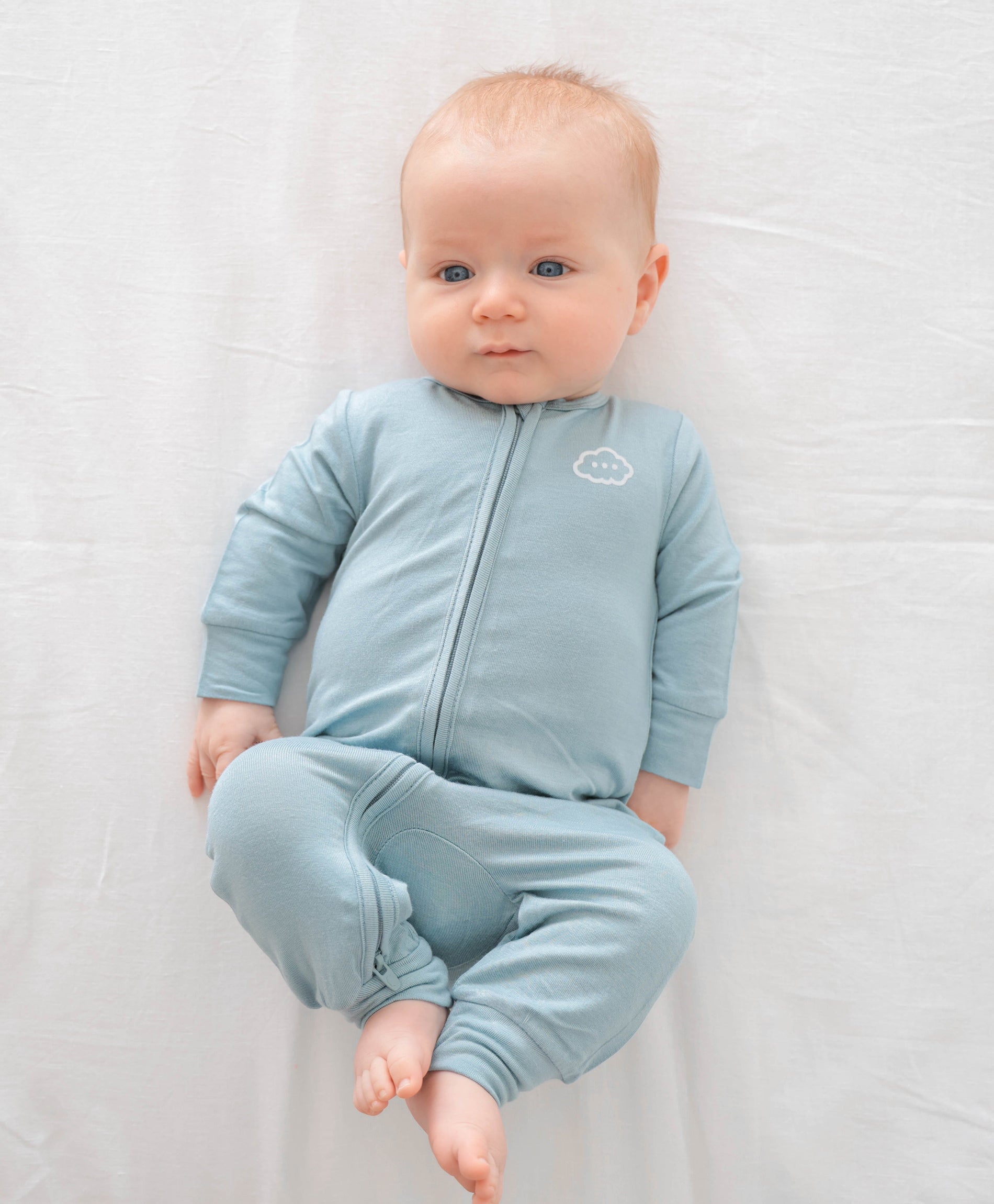 Bamboo growsuit - Dusk blue Lummi in Colour Babywear