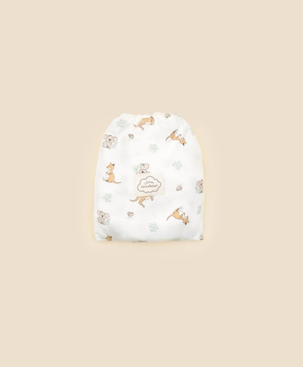 Bamboo Bassinet Sheet - Kangaroo & Koala