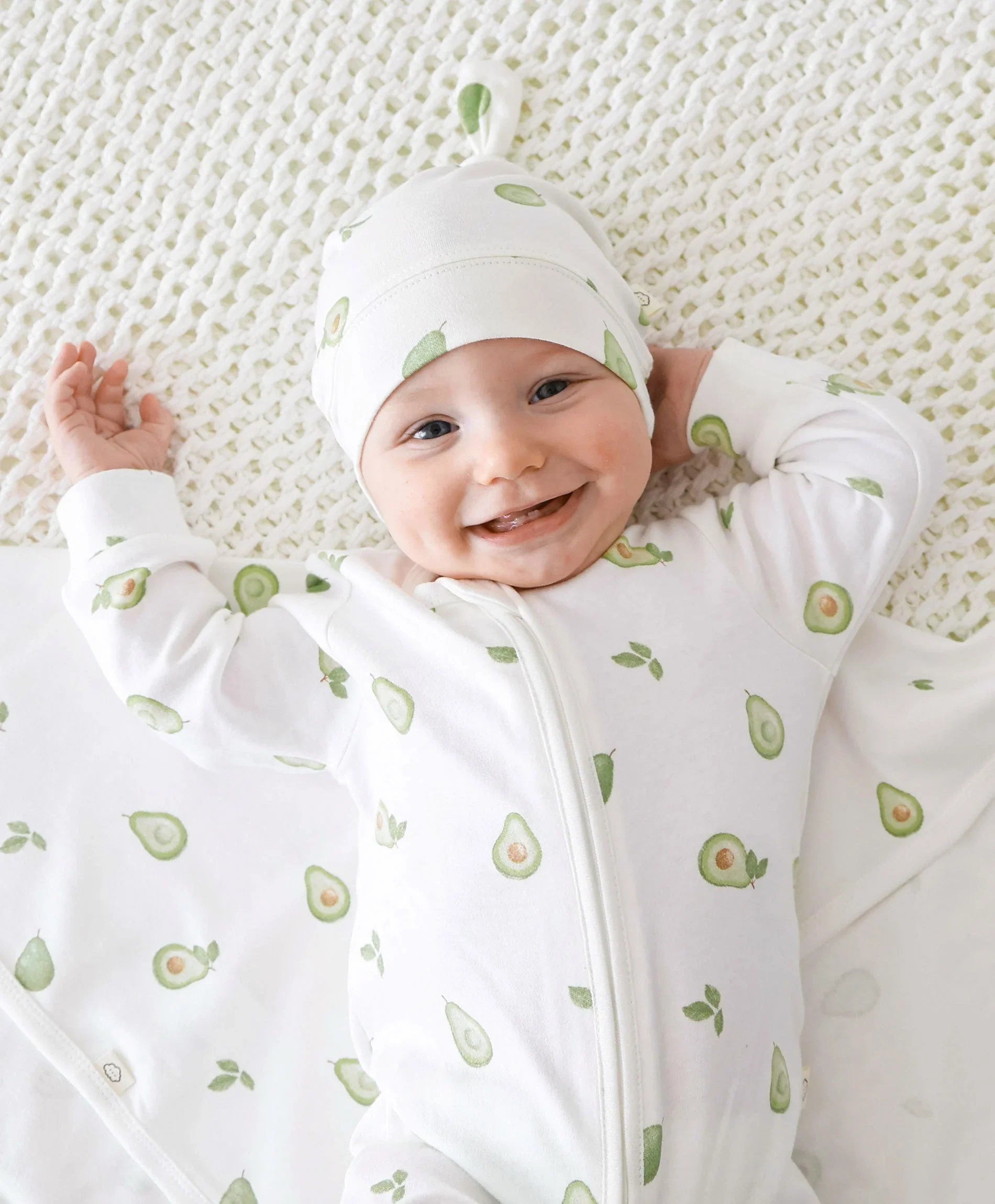 Organic Cotton Baby Beanie - Avocados