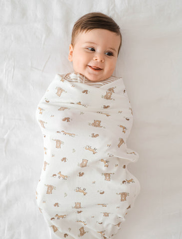 Baby swaddle wrap - Bear & fox Lūmmi in Colour Babywear