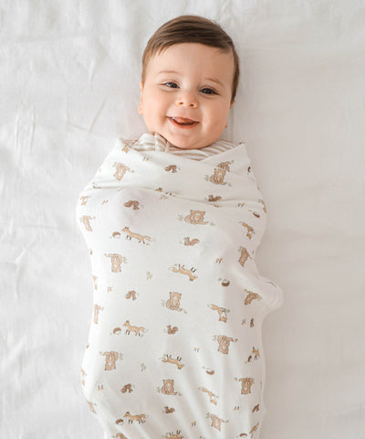 Baby swaddle wrap - Bear & fox Lūmmi in Colour Babywear