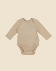 Comfy Baby Long Sleeve Bodysuit - Heather Beige