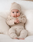 Comfy Baby Long Sleeve Bodysuit - Heather Beige