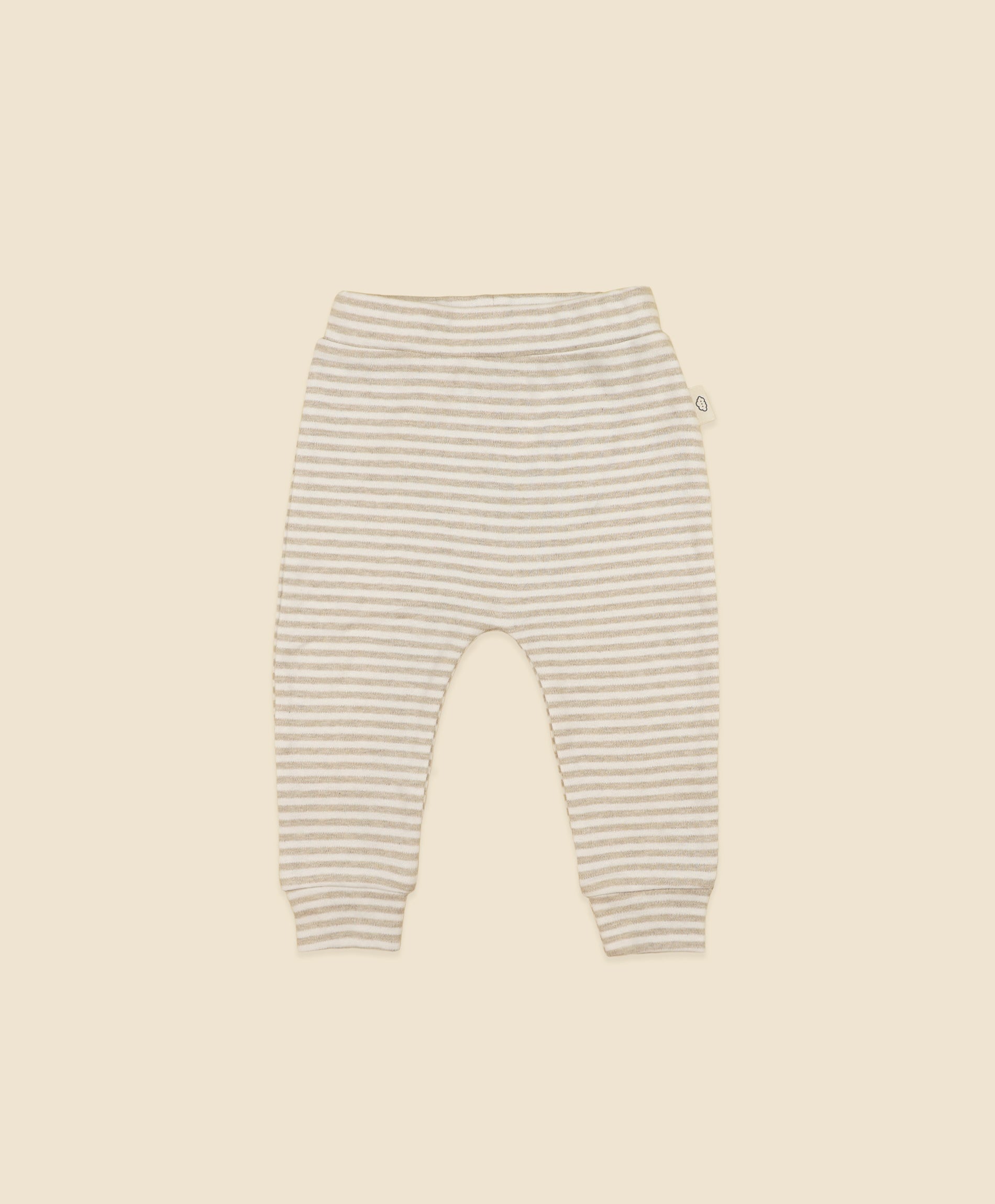 Comfy Baby Leggings - Heather Beige stripes