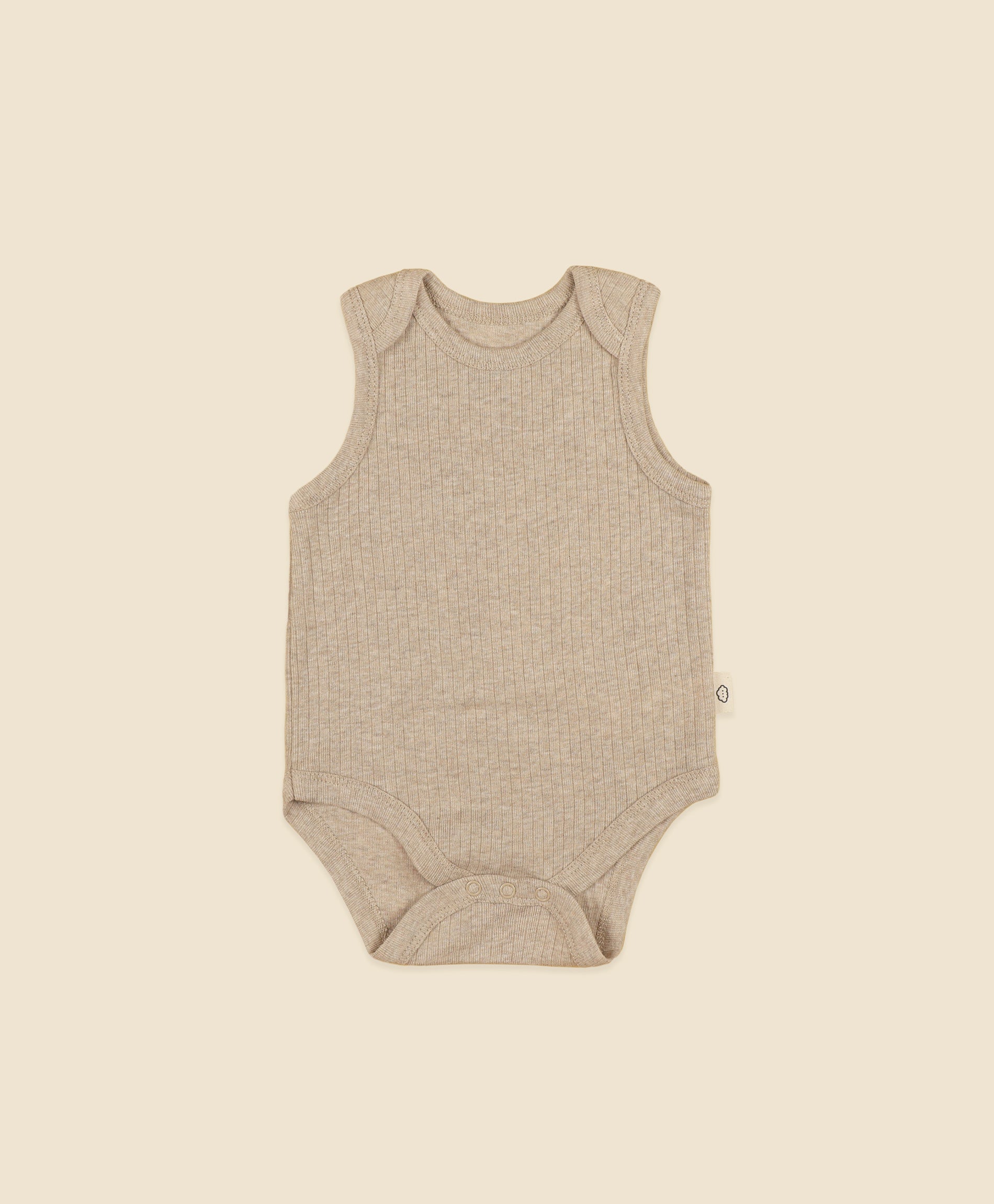 Comfy Baby Singlet Bodysuit - Heather Beige