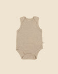 Comfy Baby Singlet Bodysuit - Heather Beige