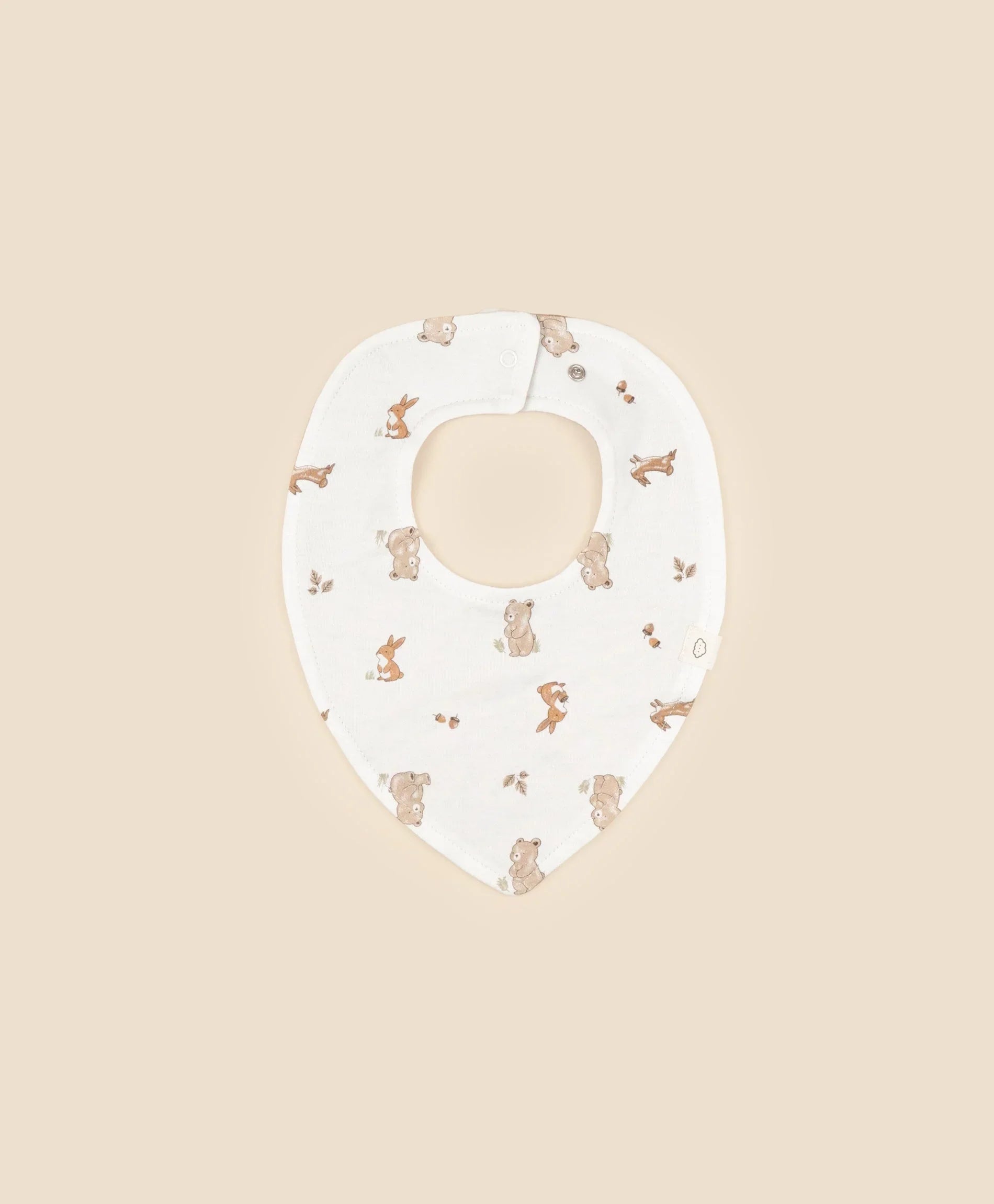 Round Bib Organic Cotton Triangle Bib - Bear & Bunny – Lūmmi in Colour Babywear