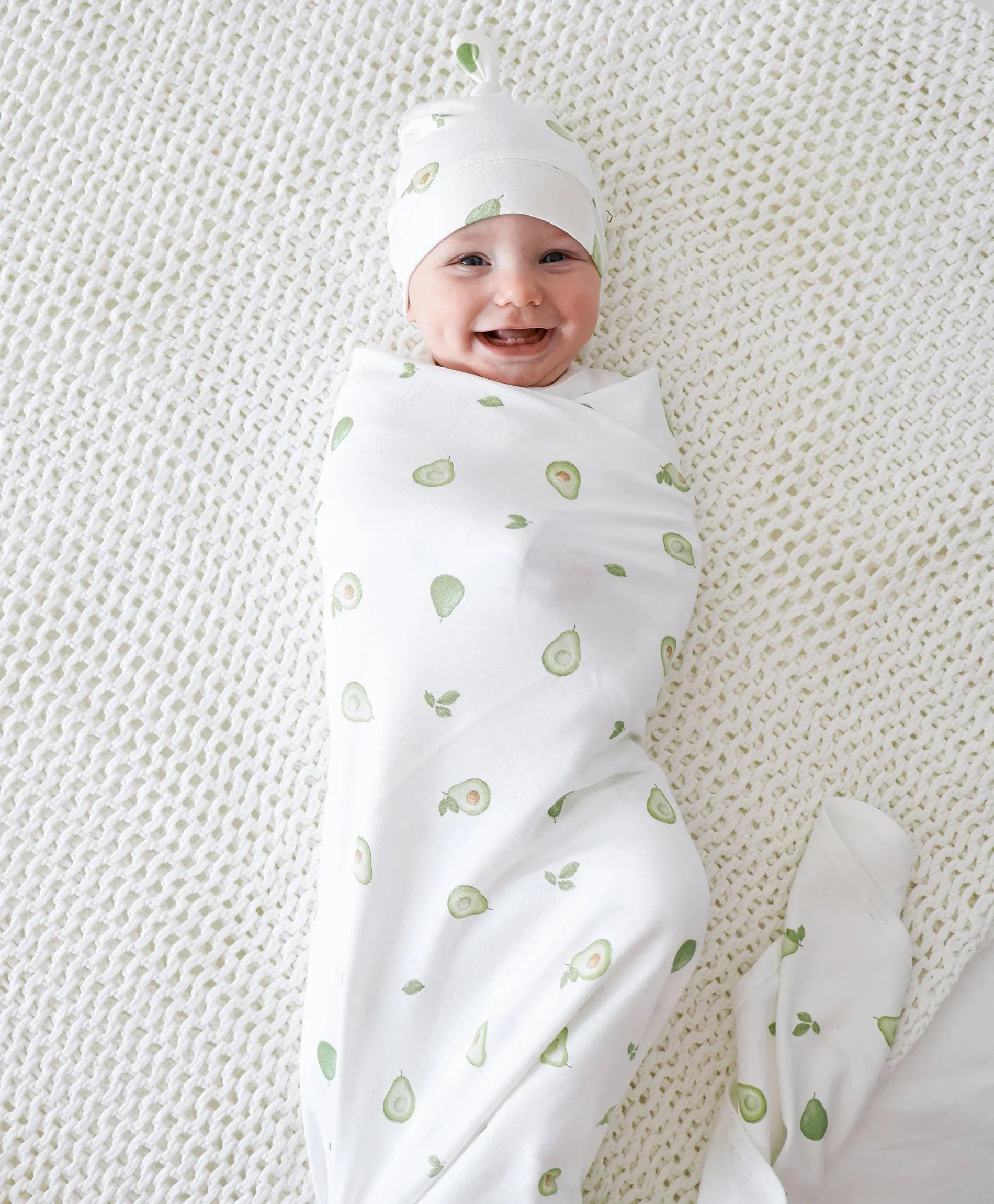 Baby swaddle wrap - Avocados Lummi in Colour Babywear