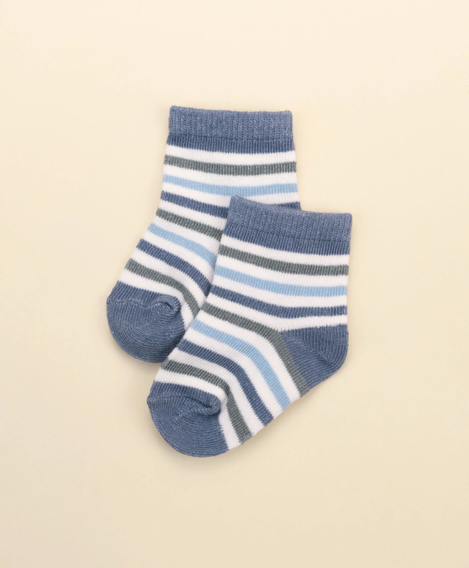 Baby Socks - Blue & green stripes Lummi in Colour Babywear