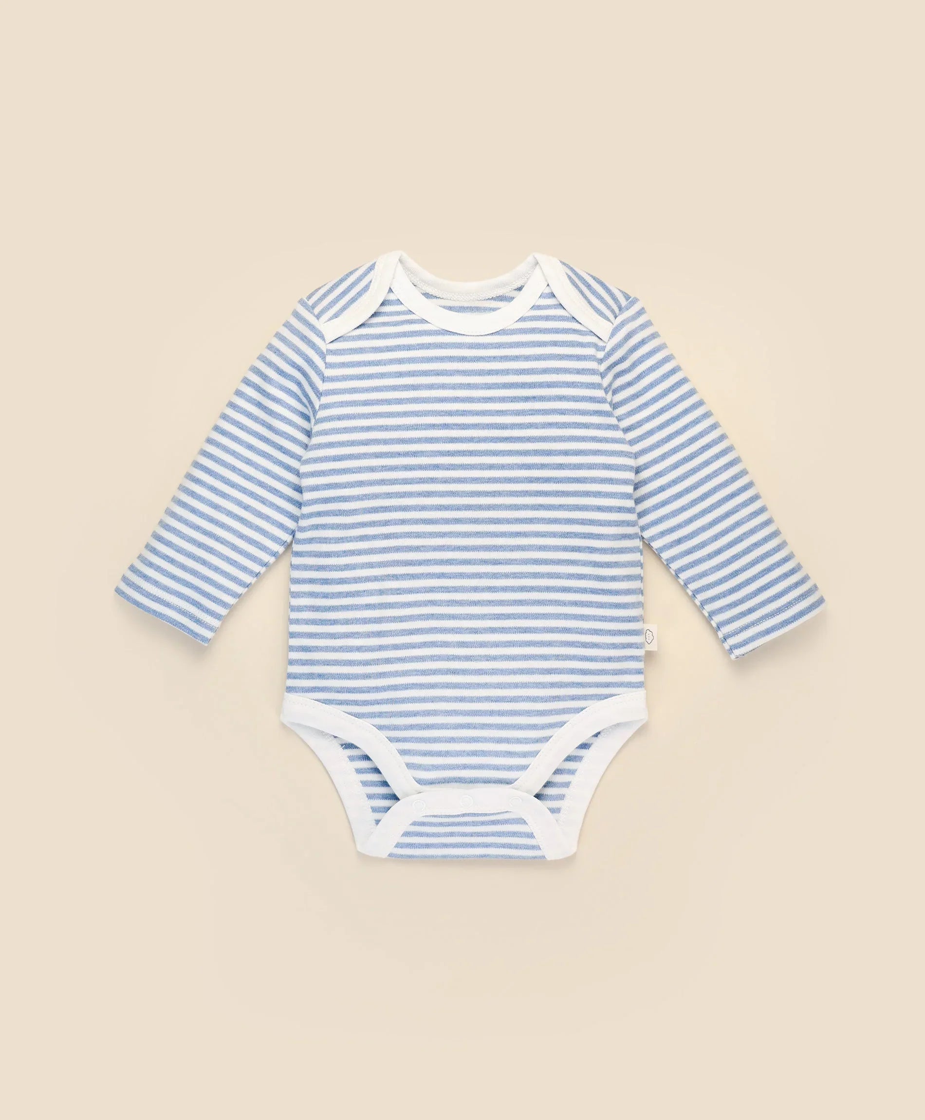 Comfy baby long sleeve bodysuit - Blue stripes Lummi in Colour Babywear