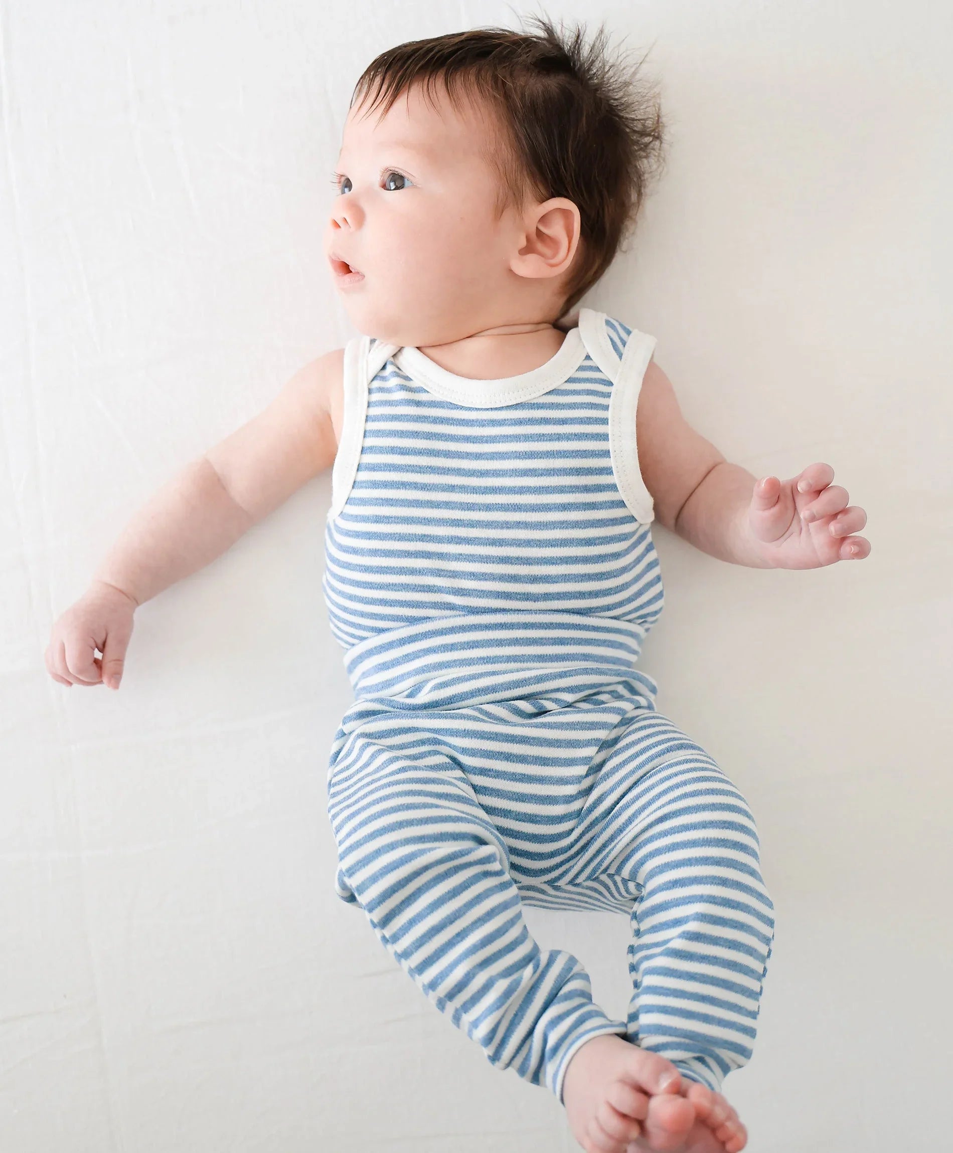 Comfy Baby Leggings - Blue stripes Lummi in Colour Babywear