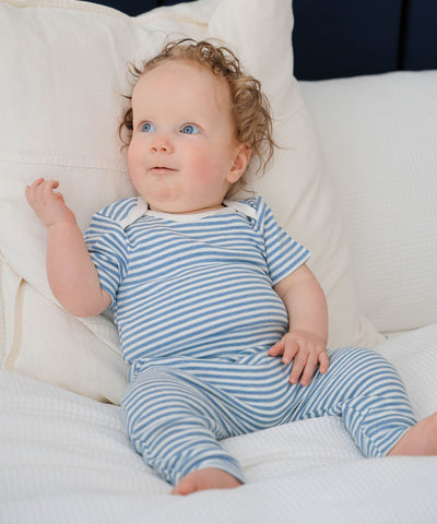 Comfy Baby Leggings - Blue stripes Lummi in Colour Babywear