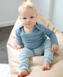 Comfy Baby Leggings - Heather Blue stripes Lūmmi in Colour™ Babywear