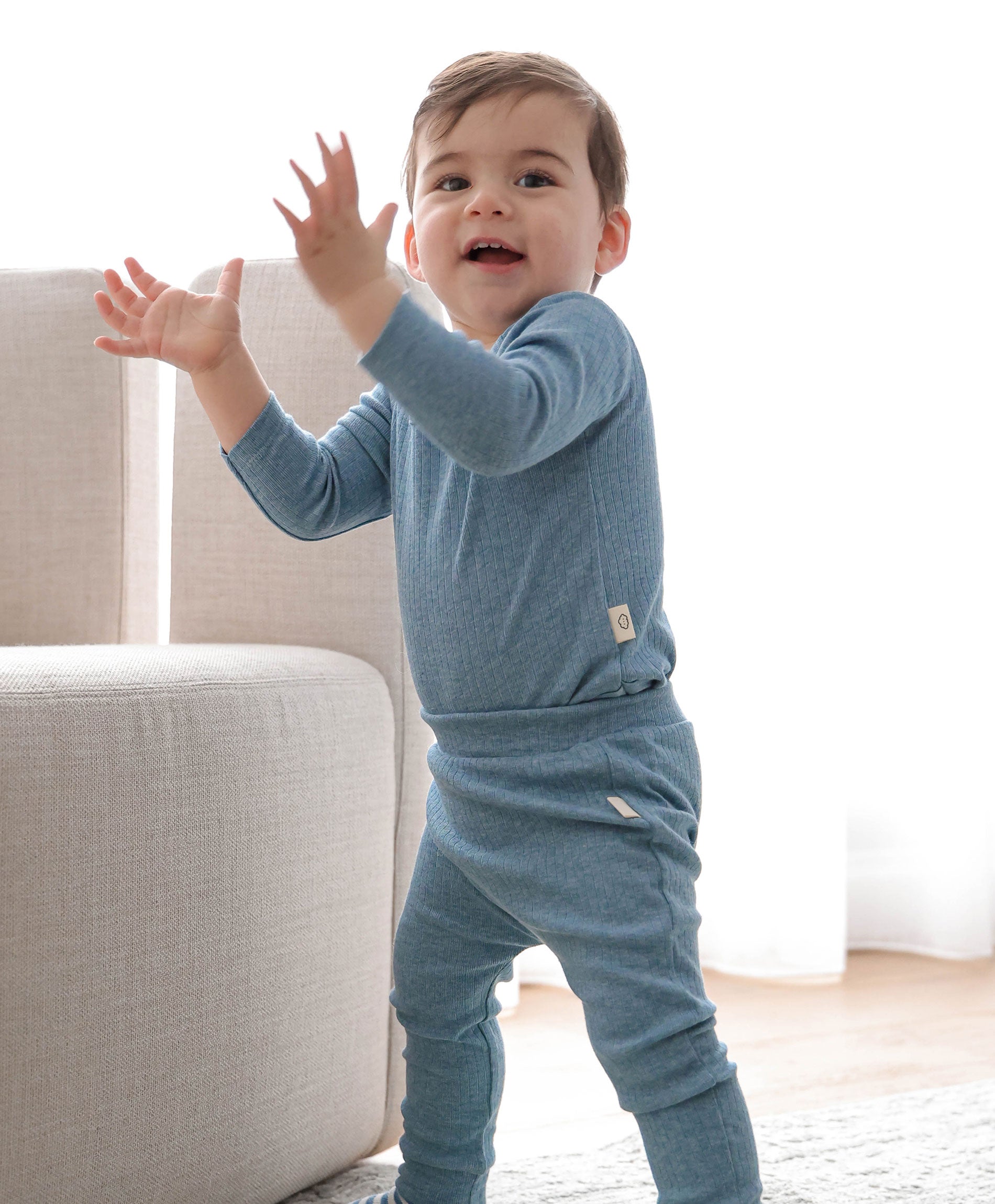 Comfy Baby Leggings - Heather Blue