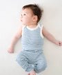 Comfy baby singlet bodysuit - Blue stripes Lummi in Colour Babywear