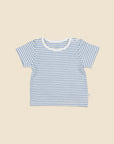Comfy Baby T-Shirt - Heather Blue stripes