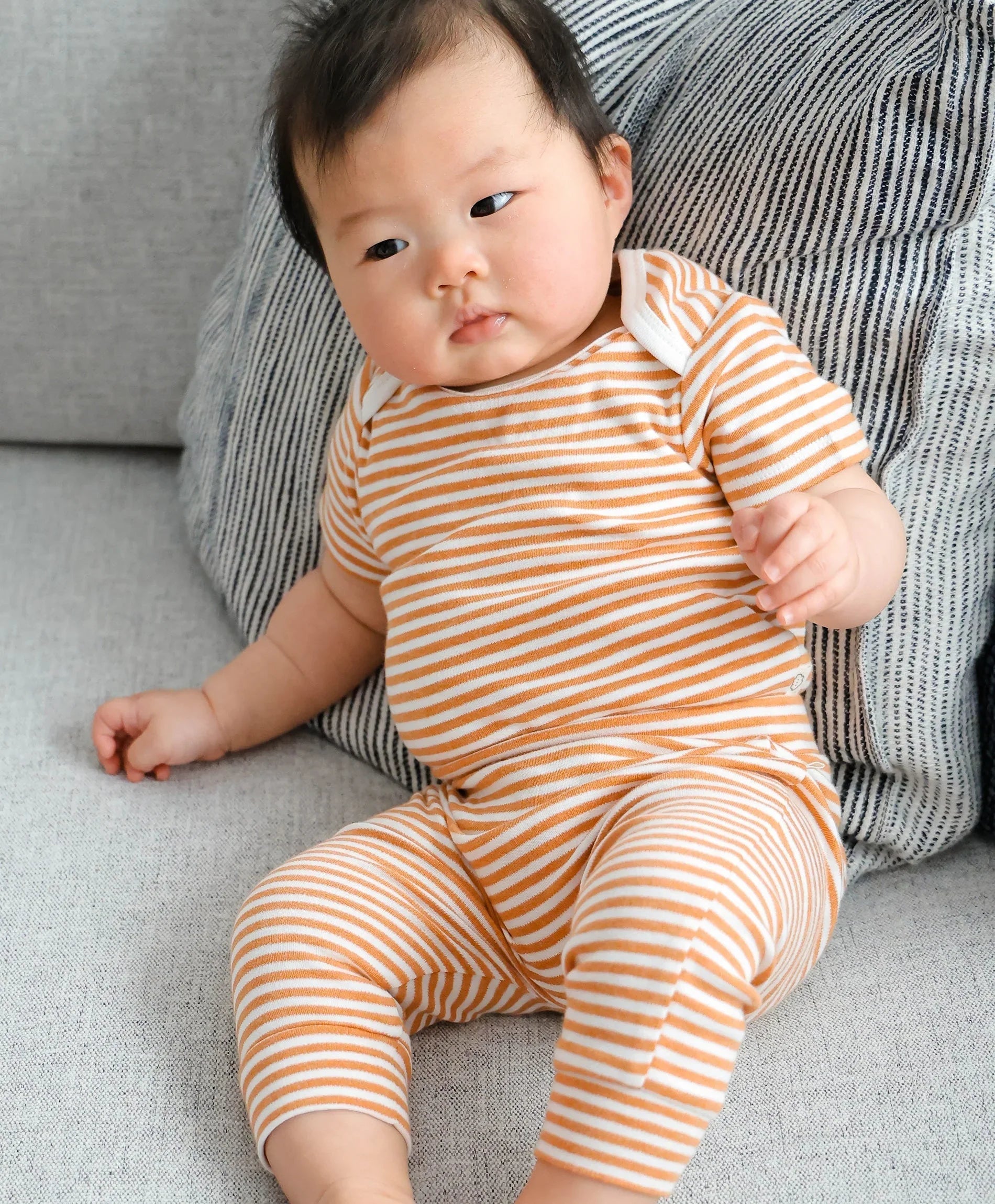 Comfy Baby Leggings - Caramel stripes Lummi in Colour Babywear