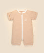 Comfy baby zip romper - Caramel stripes Lummi in Colour Babywear