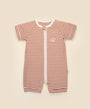 Comfy baby zip romper - Chestnut stripes Lummi in Colour Babywear