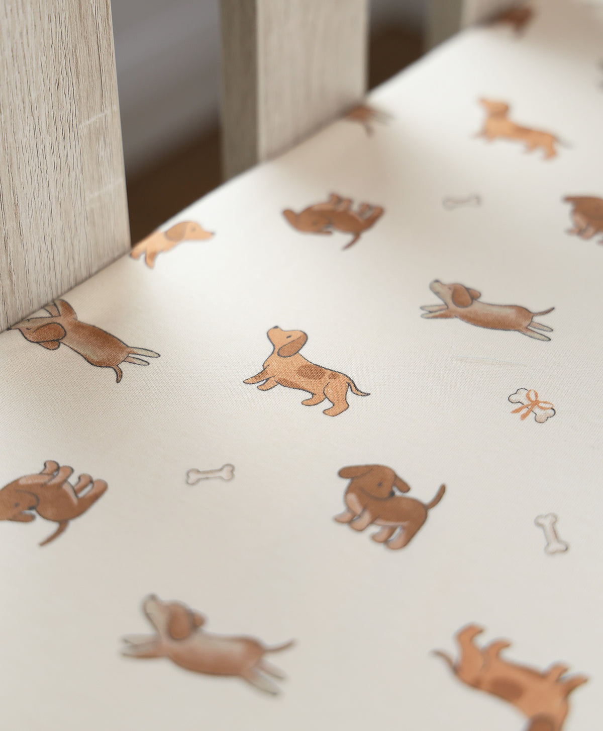 Organic Cotton Cot Sheet - Dachshund Dog