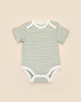 Comfy baby short sleeve bodysuit - Forest stripes