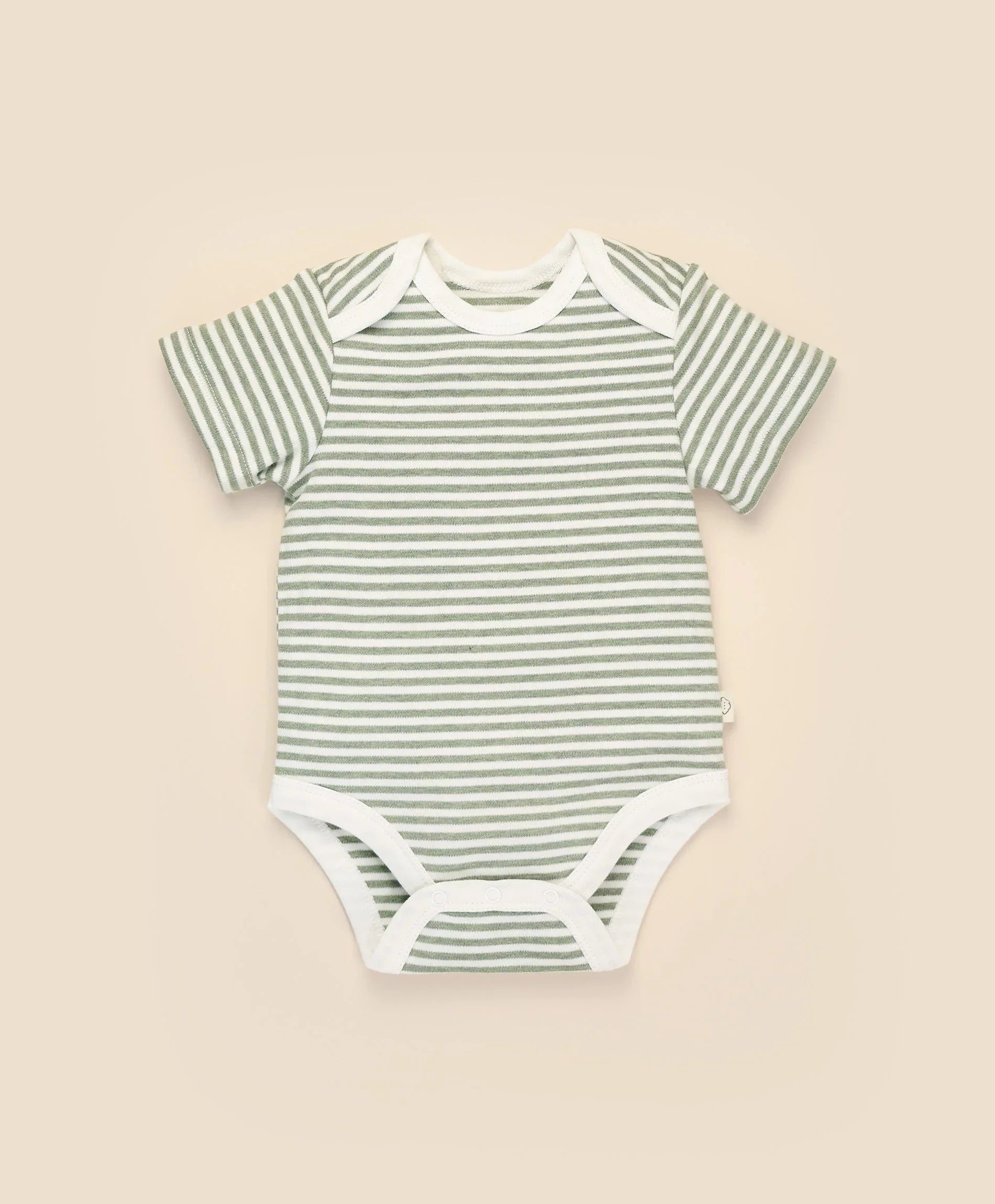 Comfy baby short sleeve bodysuit - Forest stripes Lummi in Colour Babywear