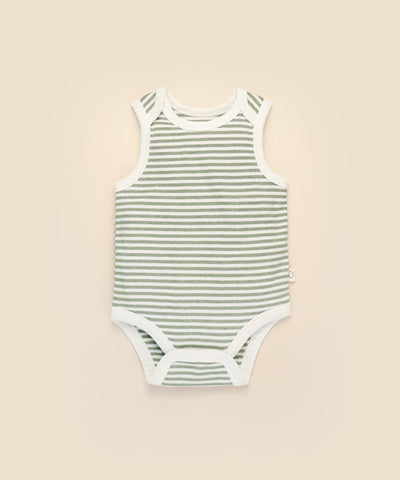 Comfy baby singlet bodysuit - Forest stripes Lummi in Colour Babywear