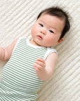 Comfy baby singlet bodysuit - Forest stripes